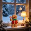 Wooden Desktop Decorations Cartoon Gingerbread Ornament, Double-sided Printed Tabletop Figurines, Cute Xmas Home Accents Decorative Craft for