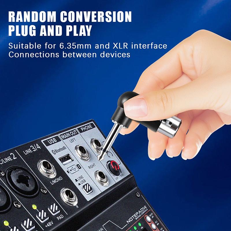 XLR to 6.35mm Audio Adapter Right Angle for Superior Sound Quality Professional Use