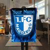 1PC Custom Name 1. FC Magdeburg Flame Patterned Flannel Blanket Suitable For All Seasons for Home Decor Warmth and Comfort Gifts Holiday Present -HE2