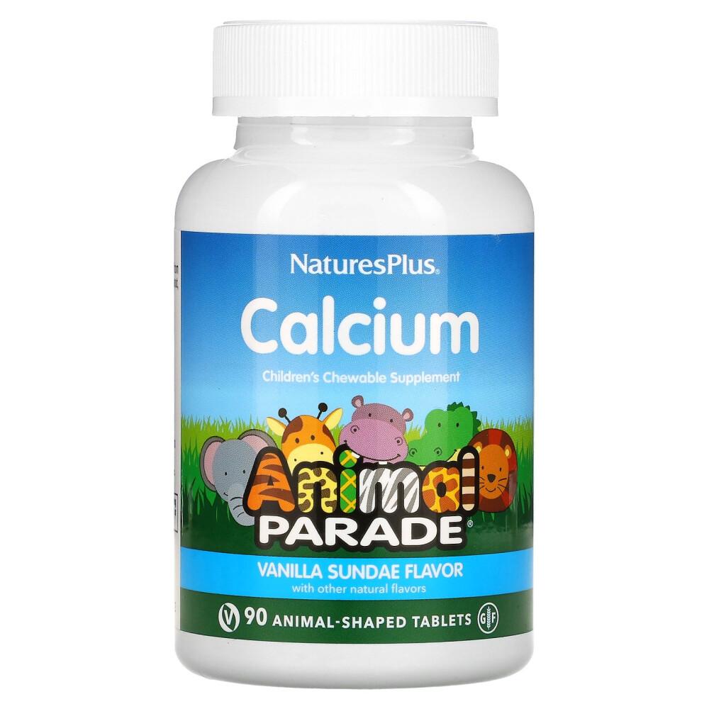 Nature's Plus Kids' Calcium Chewable Tablets, Vanilla Sundae Flavor, 90 Count (2-Pack)