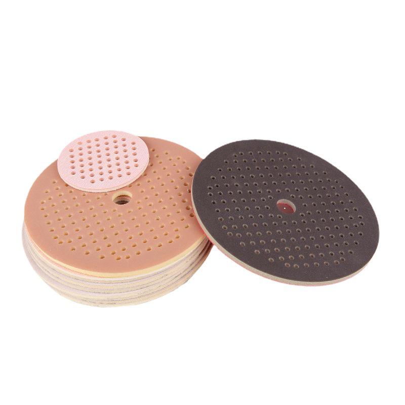 6-Inch Velour-Backed Flocking Sponge Sandpaper with 181 Holes for Car Polishing