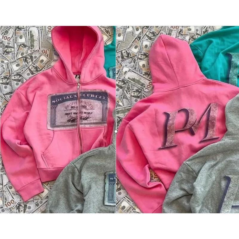 Unisex Loose Fit Hooded Sweatshirt Long Sleeve Casual Sports Zip Up Top Teens