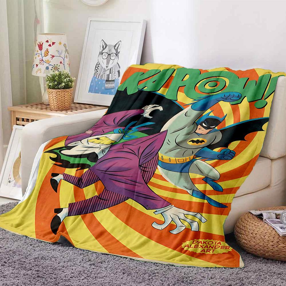 1pc Superhero Batman Flannel Throw Blanket Lightweight Soft Warm All Season Blanket for Sofa, Bed, Travel,L1028132