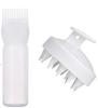 BEPAN 2pcs Hair Oil Dispenser Bottle Root Comb Applicator Hair Dye Refillable Dispenser with massager Brush Hairdressing Coloring Tool