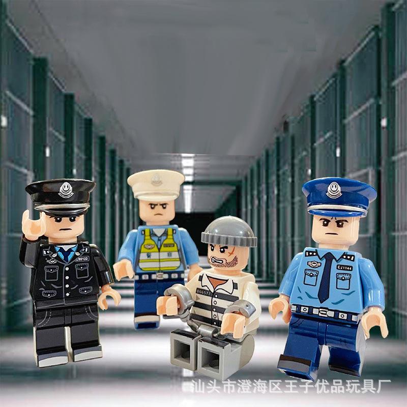 Конструктор Кукла Полицейский Ловит Вора Дорожное Движение Китай Пластиковый Конструктор Игрушка Мальчик