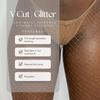 Extra Large Skin Tone V Cut Carnival Glitter Jacquard Opaque Thin Fishnet Seamless Breathable Stockings Women Sexy Sparkly