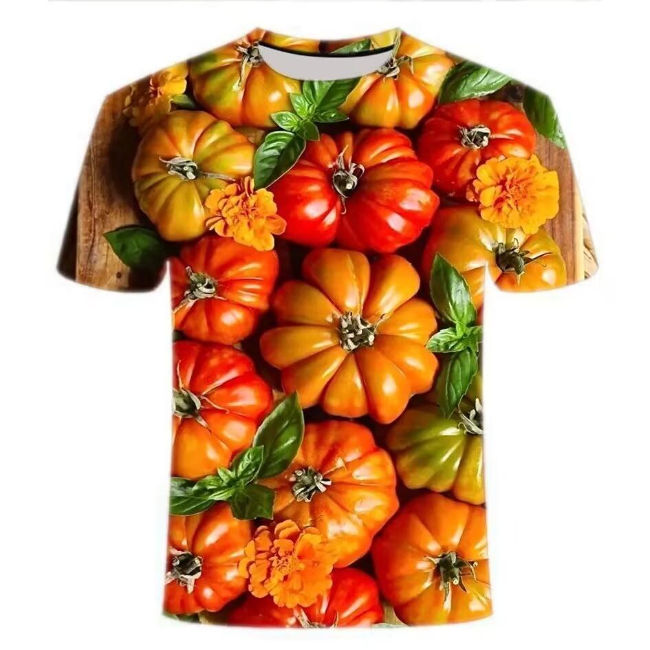 Summer Fruit Vegetable 3D Printed T-Shirts Fashion Oversized Short Sleeved Men's and  Women's Unisex T-shirts