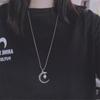Women Wedding Neck Jewellery Design Heart Crescent Moon Necklace For Couple Female Gothic Necklace Gift