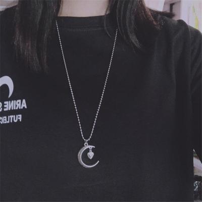 Женское свадебное украшение на шею, дизайн сердца, полумесяца, ожерелье для пары, женское готическое ожерелье, подарок