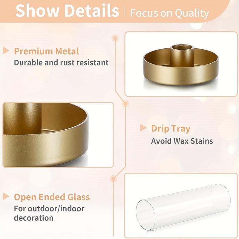 Набор из 4 подсвечников, золотой абажур, подсвечник, серебряные прозрачные стеклянные подсвечники, скандинавские, 3 цвета