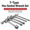Triple Head Socket Wrench 3-Way T Type Hex Nut Driver Durable Repair Wrench  Mechanical Maintenance
