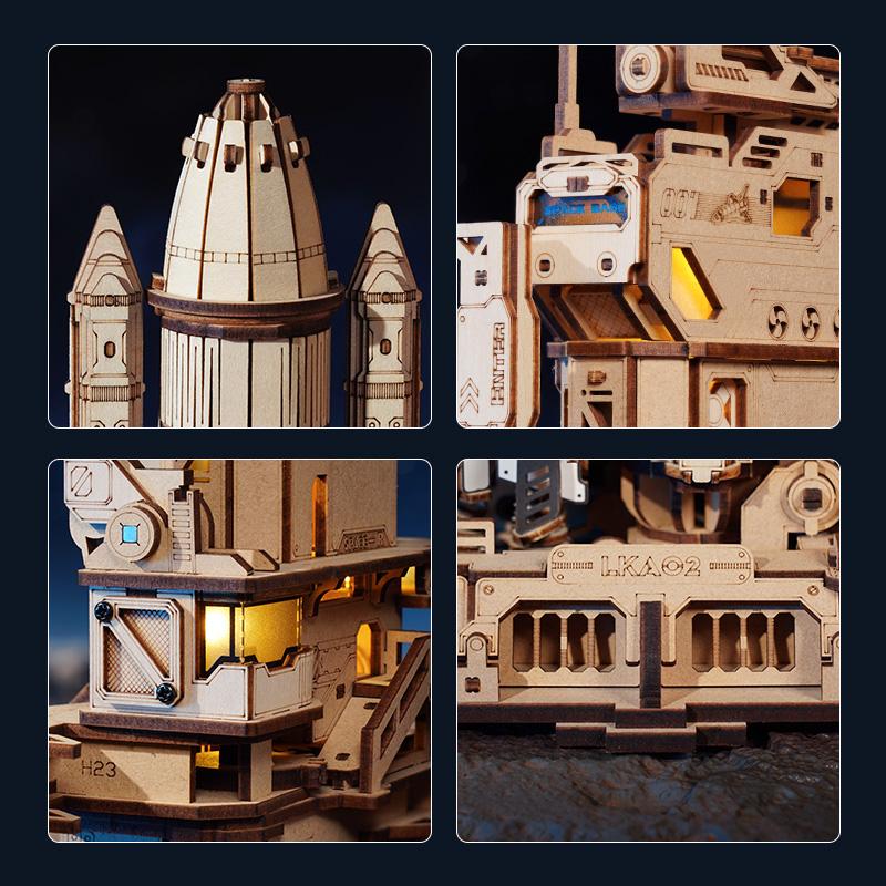 3D Деревянная головоломка Модель Космического Шаттла Строительный набор с симулятором запуска DIY Головоломки Игрушки для домашнего декора Подарок для любителей космоса