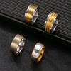 Кольцо из нержавеющей стали Матовое золото Вращающееся Модное Хип-хоп Покрытое 18-каратным золотом Ювелирное изделие из титановой стали