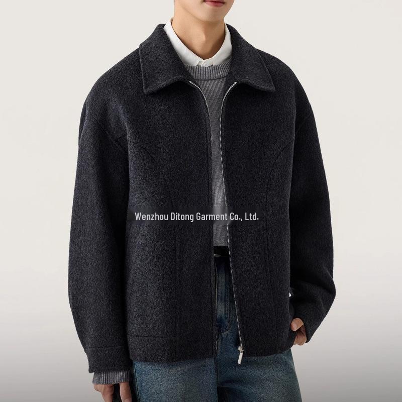 Мужское двустороннее шерстяное пальто с лацканами в итальянском винтажном стиле