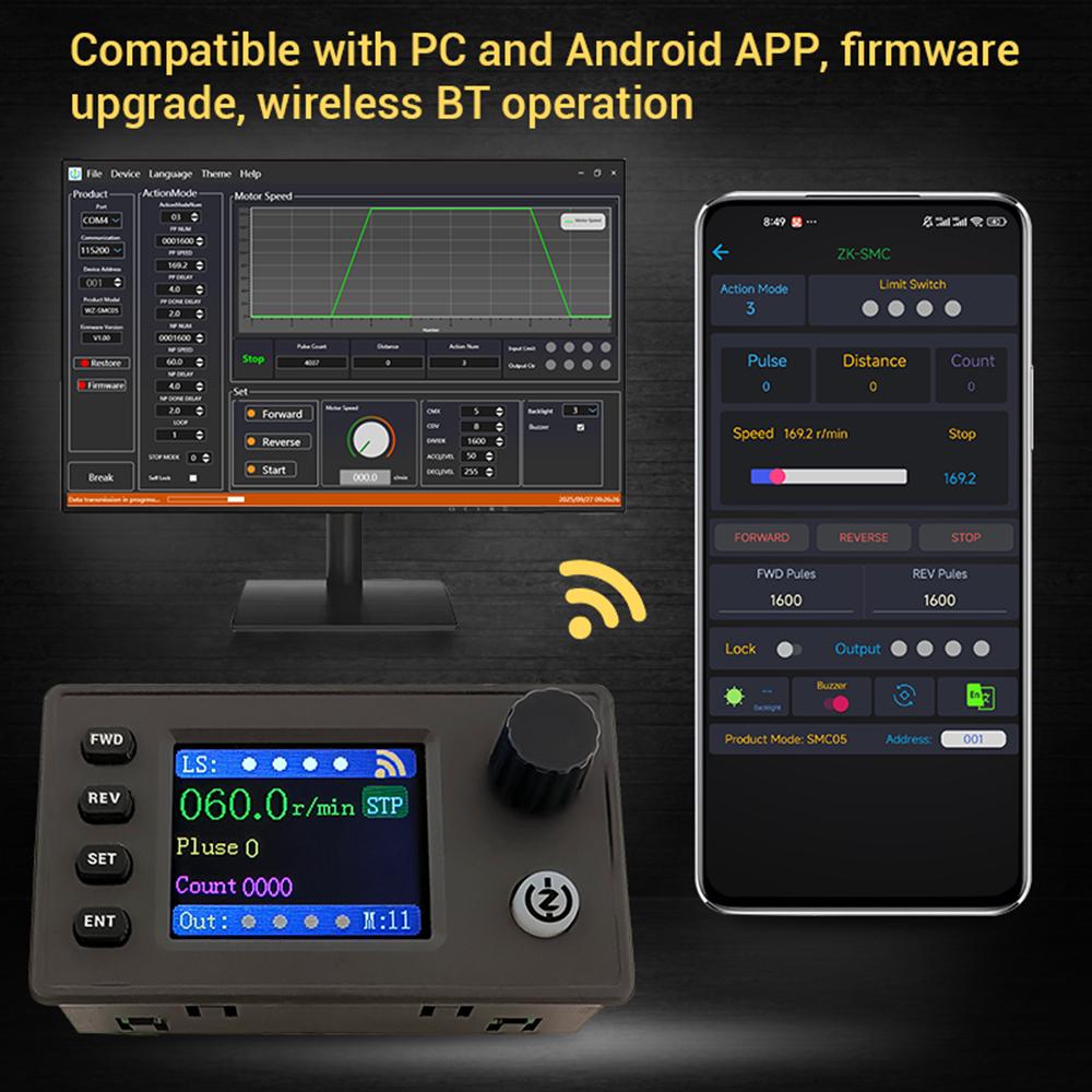 SMC05 Stepper Servo Motor Pulse Controller 1HZ-200KHZ Signal Generator PWM Board Forward and Reverse Speed Control Regulation
