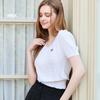 Egoist Heart V Neck Scalloped Short sleeVe Knit Es2okh04