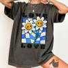 Smiley Daisy Shirt Comfort Colors® Vintage Floral Clothing Gift Love Flower Graphic Funny Tee