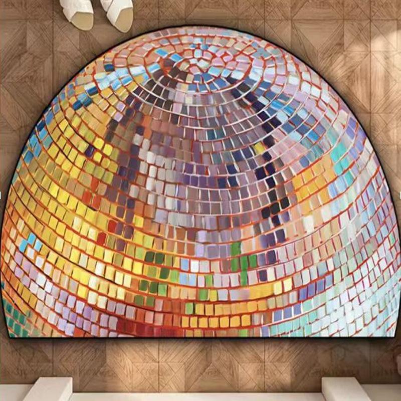 60*90cm Colorful Geometric Door Mat, Polyester Non-Slip Indoor Entrance Rug, Soft and Thick, Hand Washable, for Home Decor, Porch and Living Room