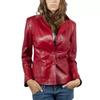 Women's Genuine Leather Blazer Red Fashion Handmade Stylish Formal Party Wear