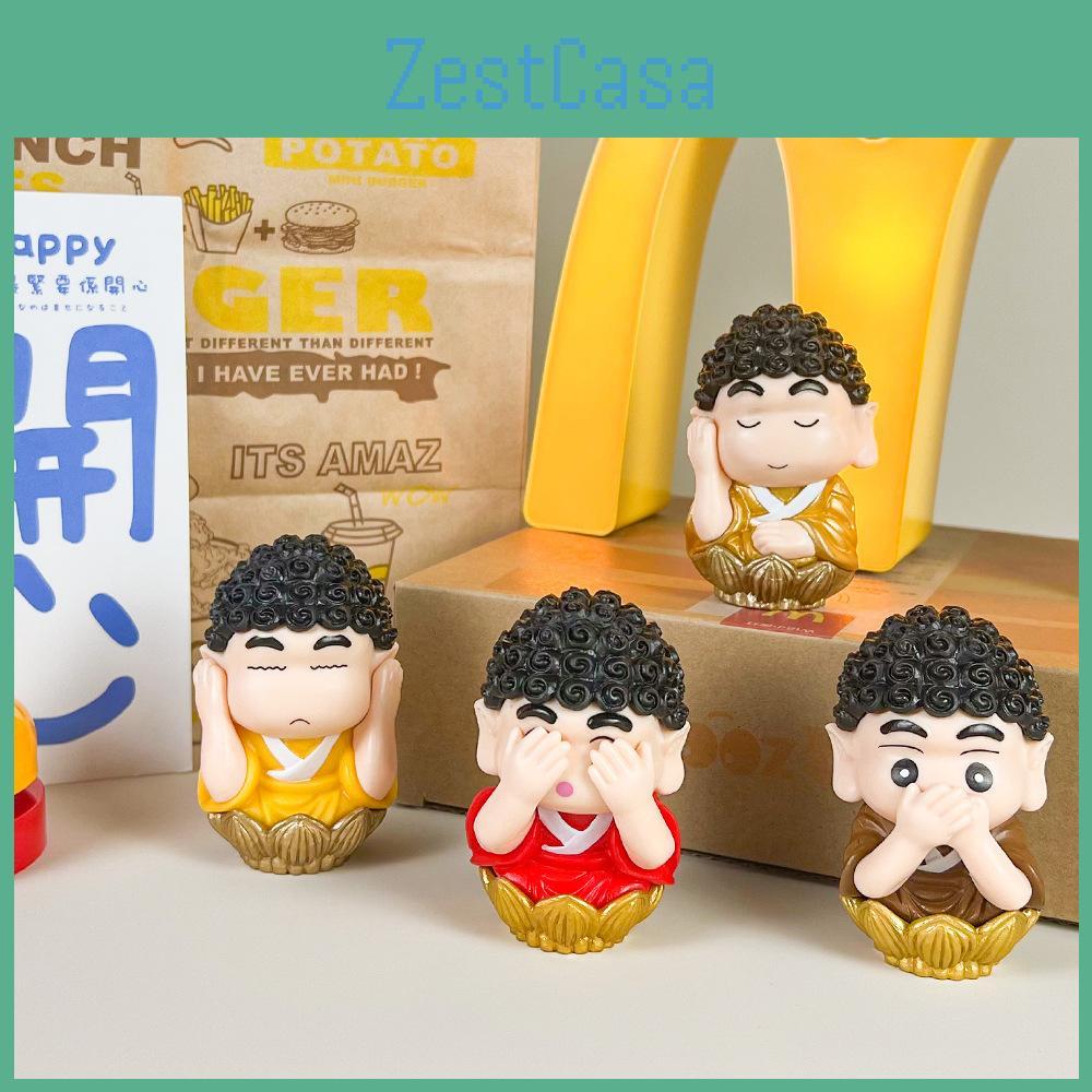Shinchan Crayon Anime Pvc Model With Zen Style Sakyamuni Design Gift For