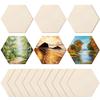 SAFIGLE Wood Board Thin Wood Piece Hexagonal Coaster Wooden Chip Unfinished Wooden Slice DIY Graffiti Wood Square Wood Natural Wood Handmade Crafts