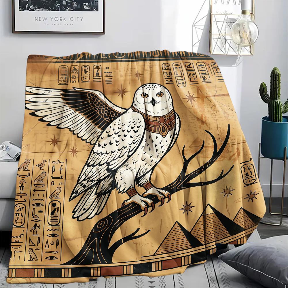 Ancient Egyptian mural animal Print Flannel Blanket,High quality Comfortable for All Seasons,Home Decor,Warmth and Comfort,Perfect for Christmas Gifts