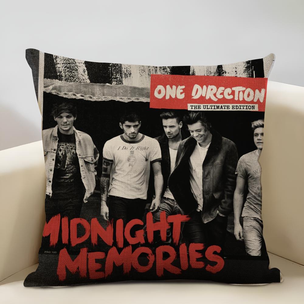 One D-D-Direction Album Cushion Household Decoration Linen Sofa Cushion Cover: Skin-Friendly & Breathable with Invisible Zipper