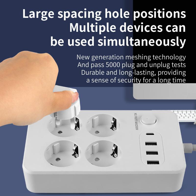 European Standard Socket Plug for Household USB Socket Switch European Standard Socket Plug Russian High-power Multifunctional Plug Board