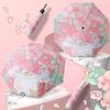 Automatic Three-fold Umbrella Cartoon Digital Folding Umbrella Vinyl Anti-ultraviolet Sunscreen Sun Umbrella