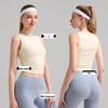 Женский бесшовный топ для йоги Lulu с рубчиками, быстросохнущий, без рукавов - Облегающий и дышащий фитнес-топ