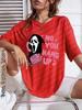 Summer Women Cute Cartoon Ghost TShirt Fashion Letter Short Sleeve Clothing FeUnisex Lovely  Tops Tees Casual Streetwear
