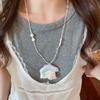 Flower Korean Beaded Necklace Jewelry Clavicle Necklace Y2K Ins Fashion Bohemian Choker  Women