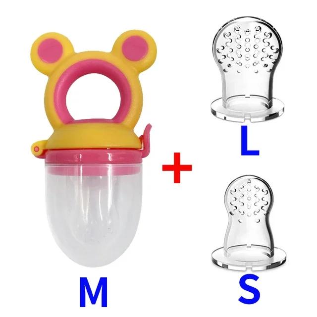 Silicone Baby Food Pacifier with Spoon Set Infant Food Vegetable Fruit Feeder Toddler Soft Spoons Kids Feeding Nipple Soother