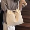 New Summer Large Capacity Drawstring Bucket Bag for Women Japanese Casual Crossbody Bag Street Shoulder Commuting Bag