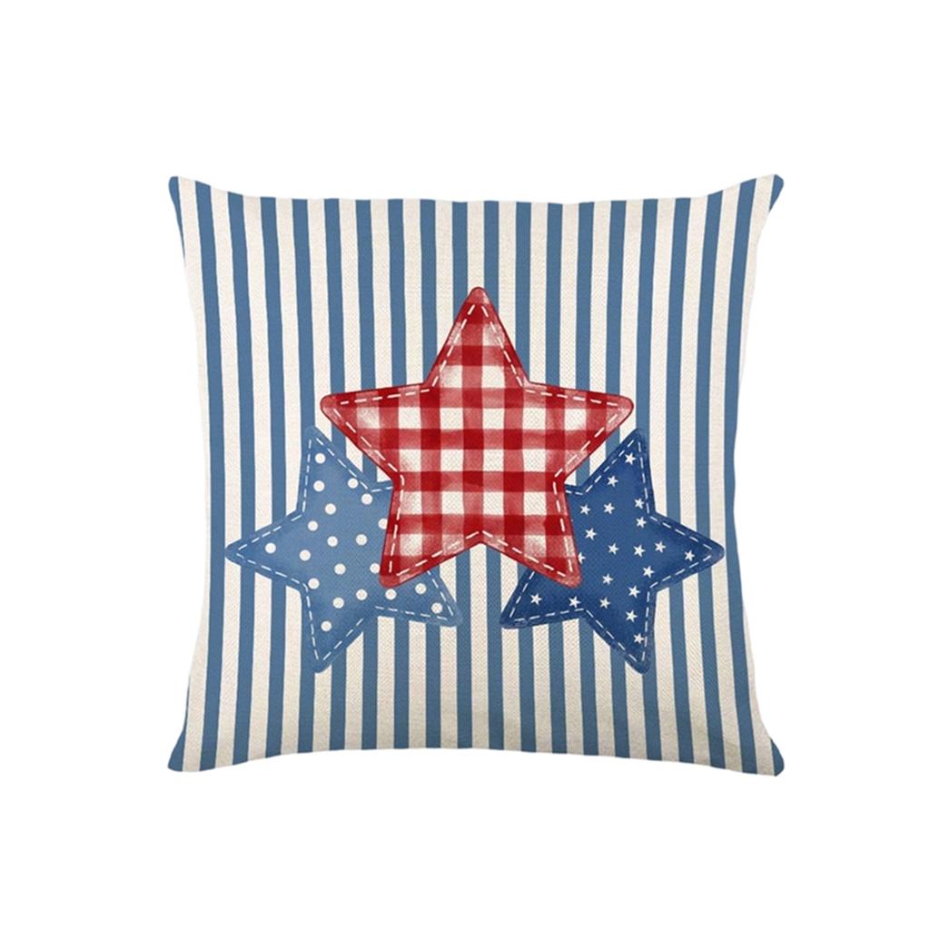 Happy 4th Of Gods Blessing America Stars Throw Covers,Faiths America Freedoms Independence Day Memorial Day Decor Cushion Case For
