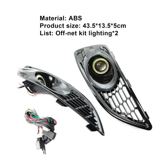 2Pcs LED Fog Light Long-lasting High Brightness White Lens Black Front Fog Lamp D2BZ15266CB for FORD FIESTA JA8 2013.01-2017.12