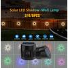 Solar Wall Light RGB Color/Warm White Shadow Lamp Outdoor Decoration Dusk To Dawn for Fence,Front Door, Backyard Christmas Decorations
