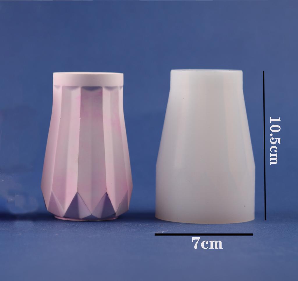 Hexagon Diamond Vases Silicone Molds for DIY Plaster Concrete Pen Holder Planter Mould Home Decor Ornament Handmade Gift