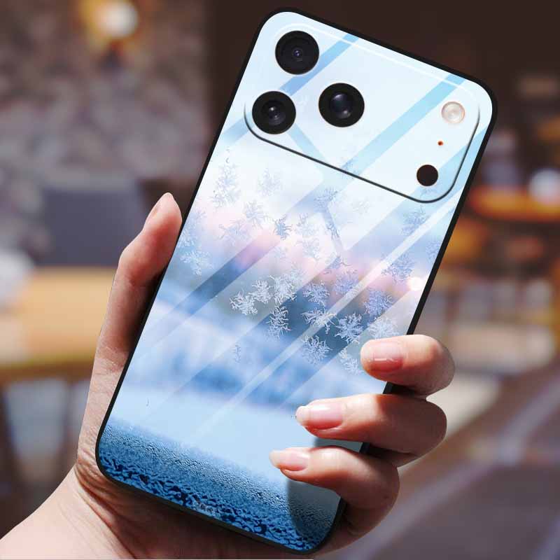 Phone Case for iphone 17 pro max iphone17 Air Tempered Glass Hard Back Cover Bumper 17pro Funda Cartoon Anime Fashion Pattern