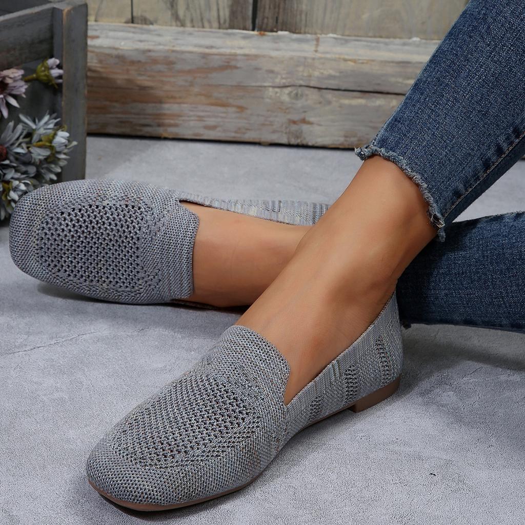 Модная свободная повседневная обувь на плоской подошве, женская обувь Flyknit, одинарная обувь на мягкой подошве для женщин
