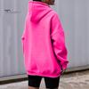 Women Fall Winter Hoodie Thick Hooded Long Sleeves with Big Pocket Plus Size Mid Length Solid Color Loose Elastic Cuffs Drawstring Sport Top
