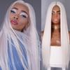 MISS WIG Synthetic Cosplay Wigs 14 30 Inch Wig Long Straight Hair White Ombre Synthetic Middle Part Wigs for Black Women