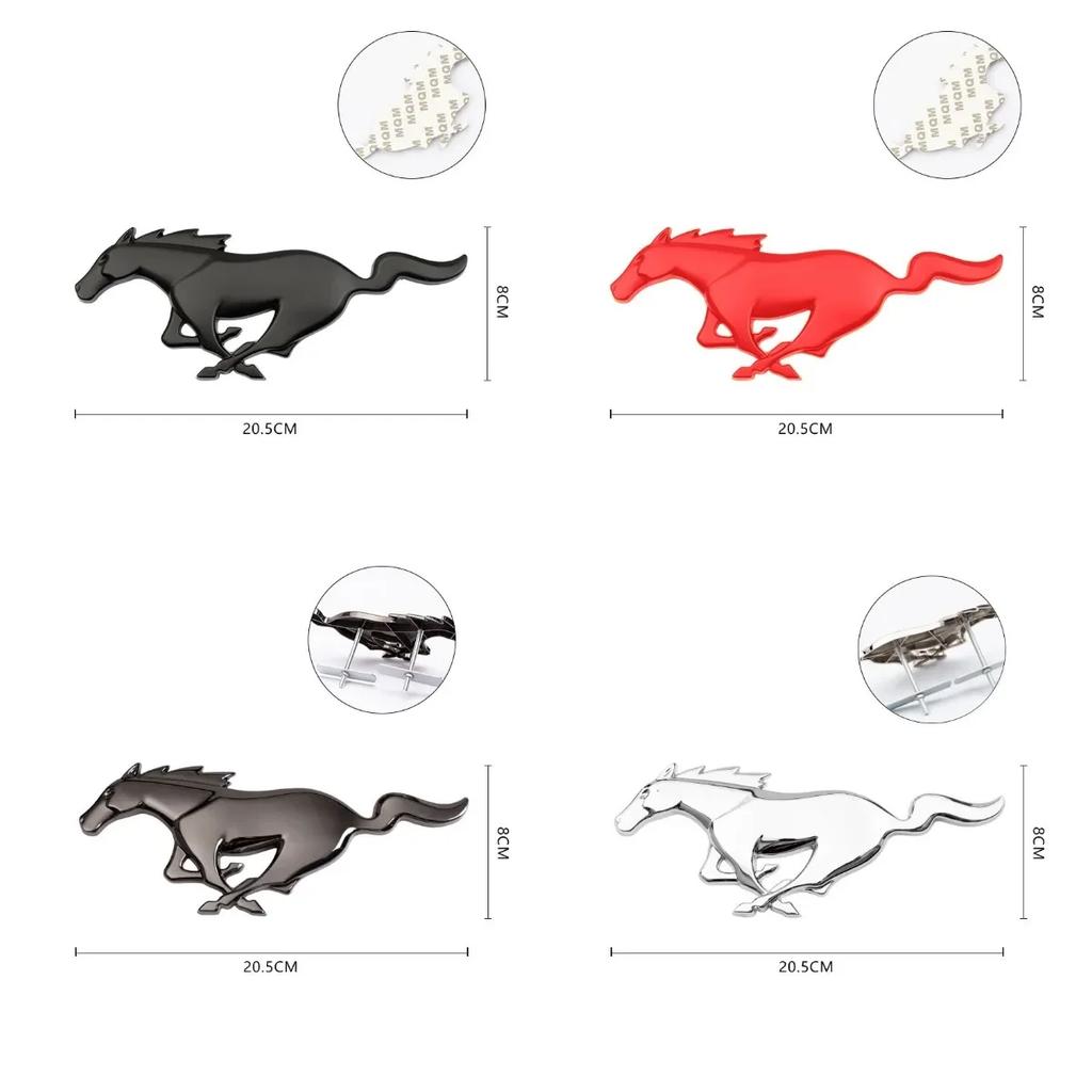 3D Metal Fender Side Badge Decal Rear Trunk Running Horse Emblem Decoration for 2fgj Mustang 2015 2016 2017 Car Sticker Styling JHGD2
