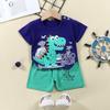 2023 Summer Cotton Children's Short Sleeve T-shirt Set Baby Short Sleeve Shorts Two-piece Set