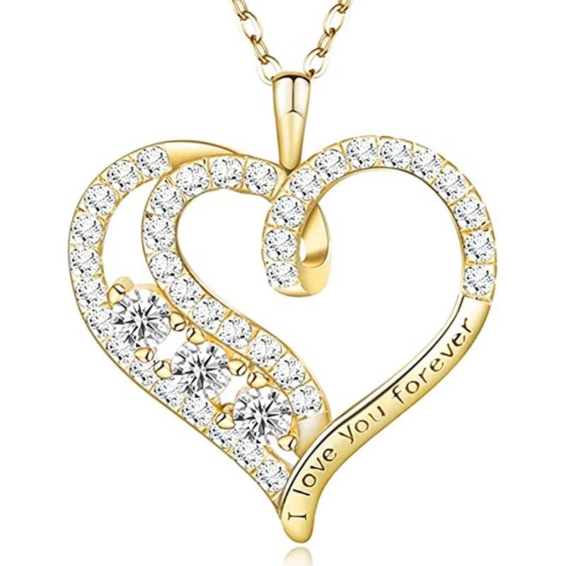 Ожерелье с подвеской в виде сердца Huitan Brilliant Heart Design для женщин, роскошные модные украшения для свадьбы, помолвки, вечности, аксессуары