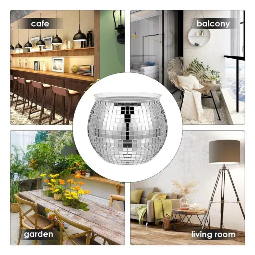 Серебряное зеркальное стекло цветочный горшок украшение для дома диско-шар держатель для растений качественная цветочная ваза дом