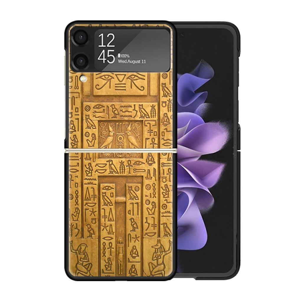 Египет Нефертити Анубис Анх Фараон Чехлы Для Samsung Galaxy Z Flip 4 5 6 7 3 Z Flip7 Flip6 Flip4 Flip5 Flip3 5G Жесткий Ударопрочный