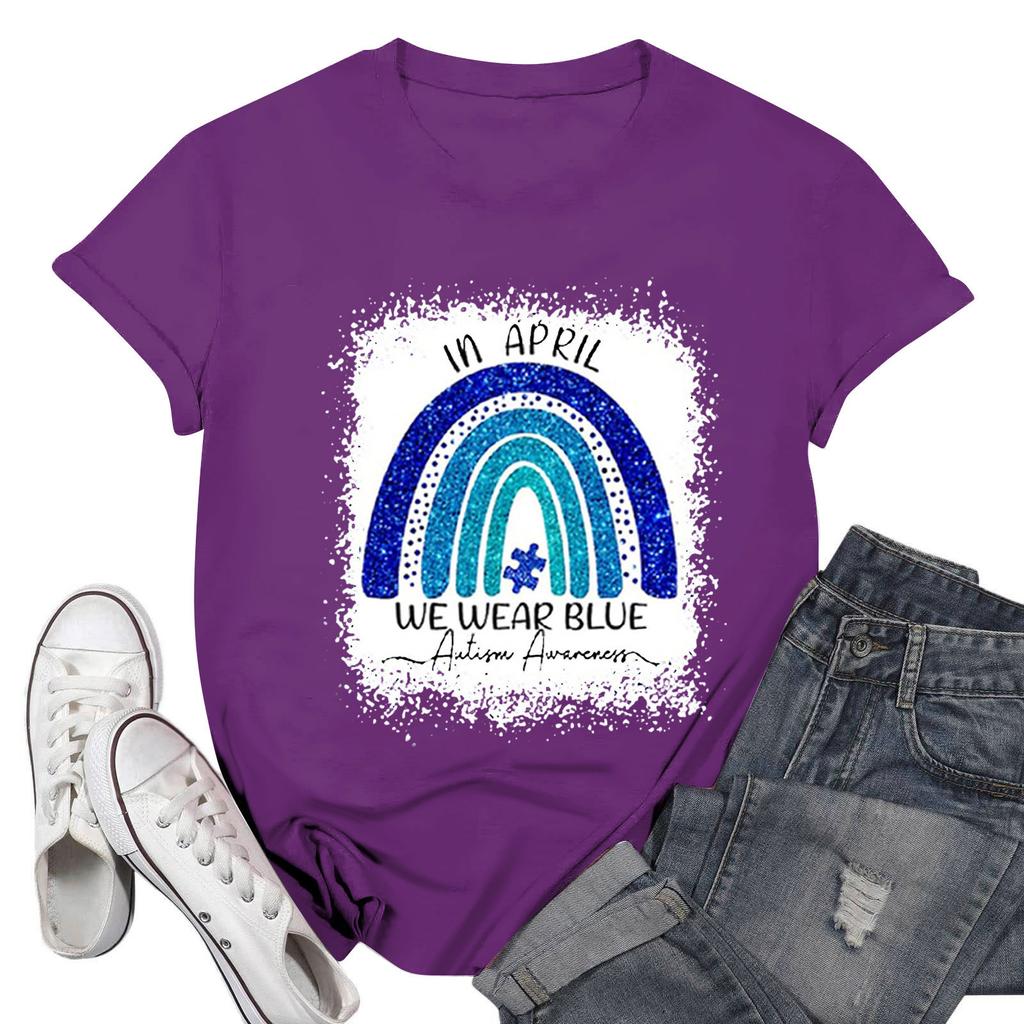 Женская повседневная футболка с принтом, пуловер с круглым вырезом, топ с короткими рукавами