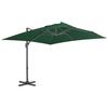Parasol - vidaXL - Vert - Aluminium - Housse résistante aux UV - Base portable