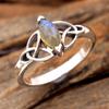 Natural Labradorite Gemstone 925 Sterling Silver Celtic Ring